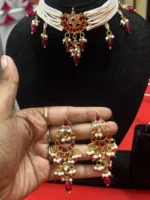 Rajputi Heavy Chidd Pink Set with Earrings