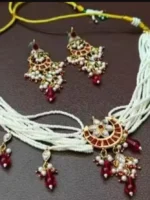 Rajputi Heavy Chidd Pink Set with Earrings - Image 2