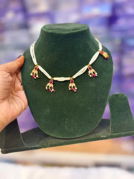 Rajputi AD Stone Patdi Necklace (Without Earrings)
