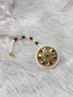 Traditional Floral Rakhdi with Green Stones