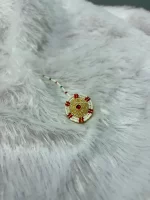 Traditional Floral Rakhdi with White Red Beads - Image 2
