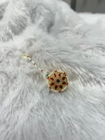 Beautiful Pink Kundan Floral Rakhdi - Image 2