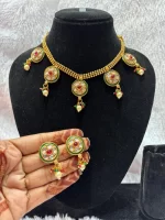 Classic South Indian Style Minimal Necklace Set