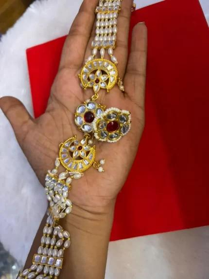 Golden Heavy Rajputi Shishful with Attached Rakhdi