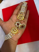 Golden Heavy Rajputi Shishful with Attached Rakhdi - Image 2