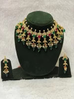 Royal Green White Kundan Neckset