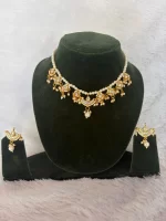 Classic Pearl & White Kundan Chand Neckset