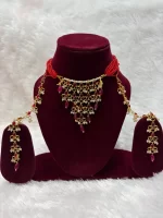 Premium Aad Look Red Chidd Set with Viral Kanoti Earrings - Image 2