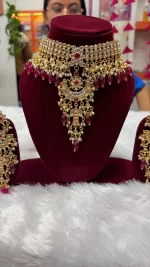 Viral Premium Heavy Original Kundan Fish Set with Earrings - Image 3
