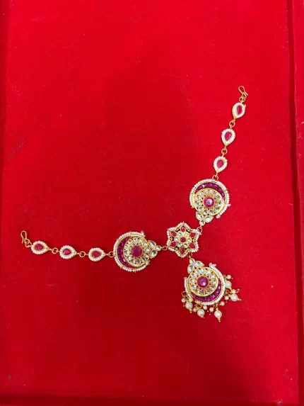Elegant Kundan Floral Shishful with Tika
