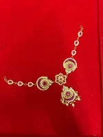 Elegant Kundan Floral Shishful with Tika - Image 2