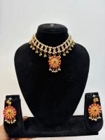 Beautiful Floral Necklace Set with Earrings