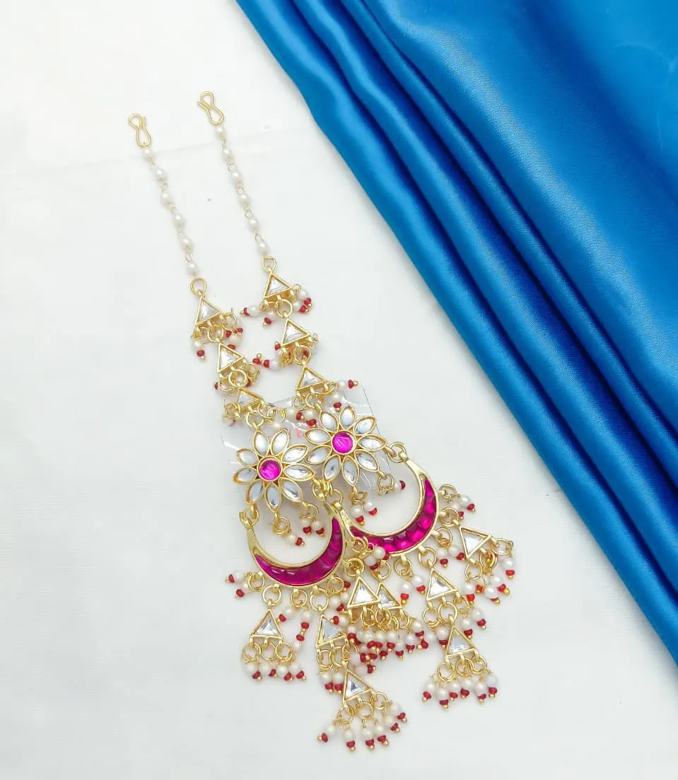 JB160.1 Royal Kundan Kanoti Earrings Minimal - Image 1