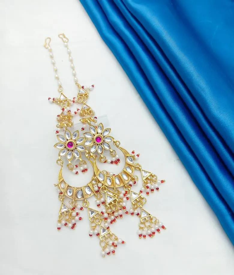 JB161.1 Royal Kundan Kanoti Earrings Minimal - Image 1