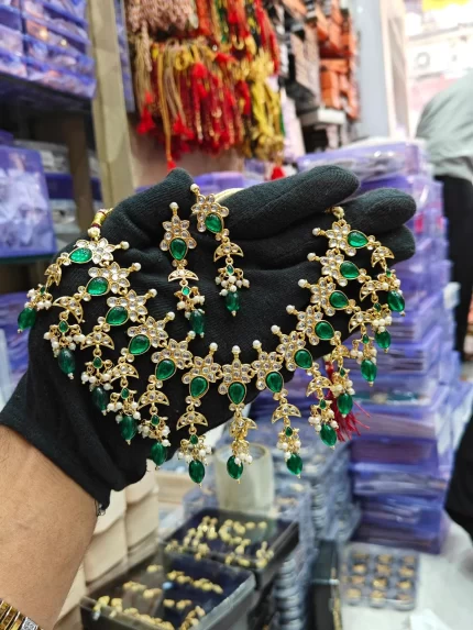 Green Kundan Heavy Look Lightweight Set