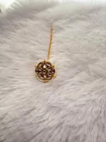 Beautiful White Kundan Floral Rakhdi - Image 3